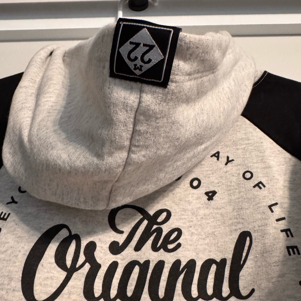 M22 Hooded Pullover Sweatshirt - Grey/Black - Picture 5 of 6